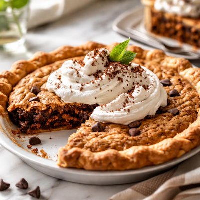 Image of Chocolate Chip Pie with Bourbon Whipped Cream