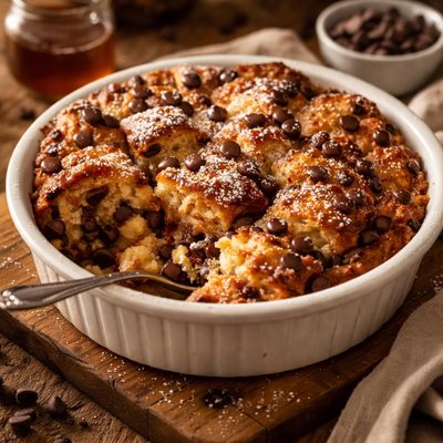 Image of Chocolate Chip Portuguese Sweet Bread Pudding