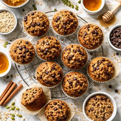 Image of Chocolate Chip Pumpkin Bran Muffins