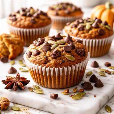 Image of Chocolate Chip Pumpkin Muffins Vegan