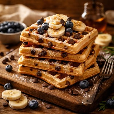 Image of Chocolate Chip Waffles Low Fat and Healthy
