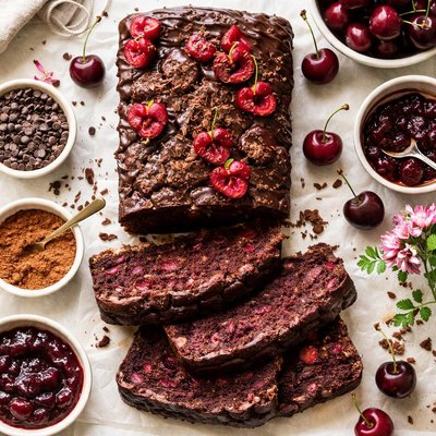 Image of Chocolate Chocolate Cherry Pound Cake
