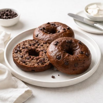 Image of Chocolate Chocolate Chip Bagels
