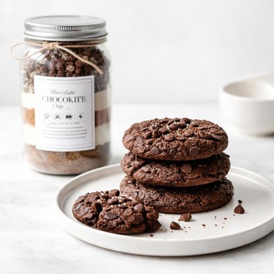 Image of Chocolate Chocolate Chip Cookies in a Jar Mix