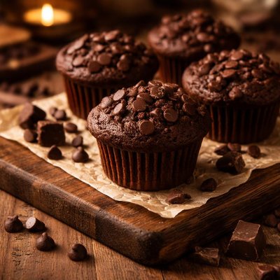 Image of Chocolate Chocolate Chip Muffins