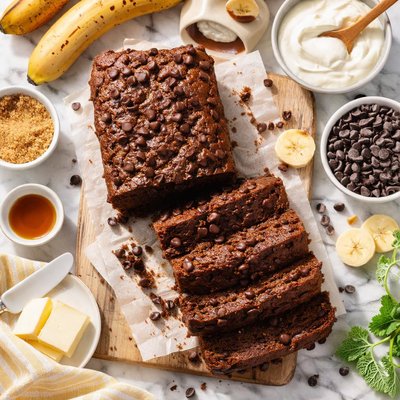 Image of Chocolate Chocolate Chip Sour Cream Banana Bread