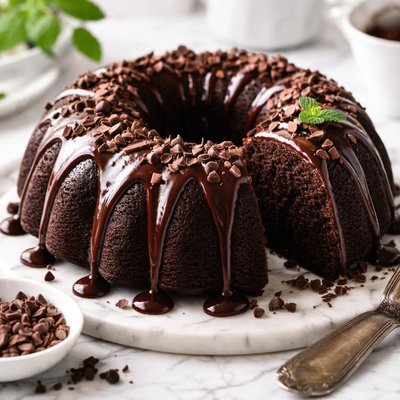 Image of Chocolate Chocolate Chocolate Bundt Cake