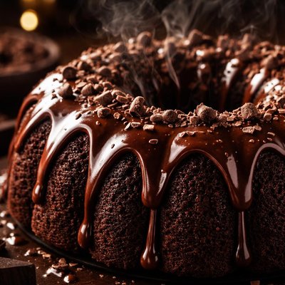 Image of Chocolate Chocolate Chocolate Bundt Cake with Chocolate Glaze