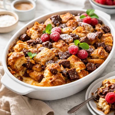 Image of Chocolate Chunk Croissant Bread Pudding