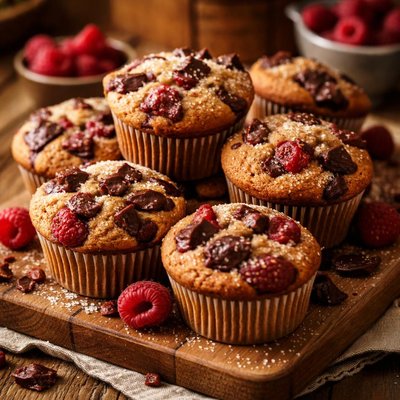 Image of Chocolate Chunk Raspberry Muffins