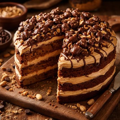 Image of Chocolate Cluster Peanut Butter Cake