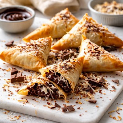 Image of Chocolate Coconut Phyllo Triangles
