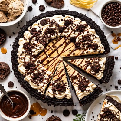 Image of Chocolate Cookie and Coffee Ice Cream Pie