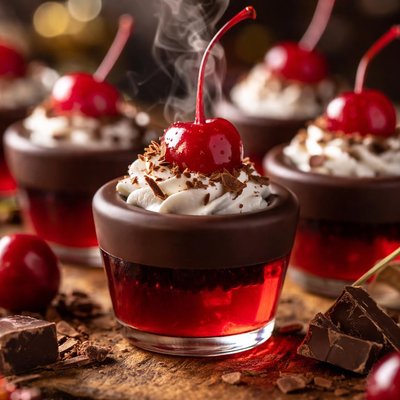 Image of Chocolate Covered Cherry Jello Shots