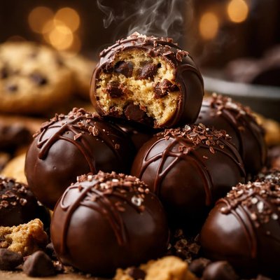 Image of Chocolate Covered Chocolate Chip Cookie Mud Balls