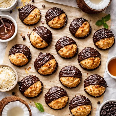 Image of Chocolate Covered Coconut Macaroons