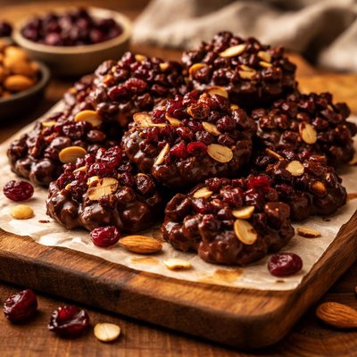 Image of Chocolate Covered Cranberry and Almond Bunches