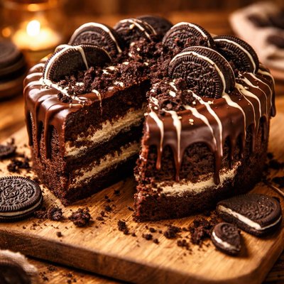 Image of Chocolate Covered Oreo Cookie Cake