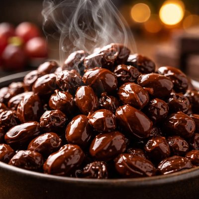 Image of Chocolate Covered Raisins in the Microwave