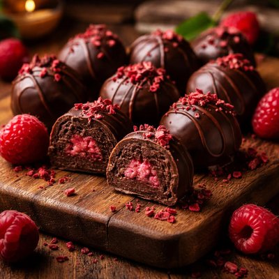 Image of Chocolate Covered Raspberry Truffles