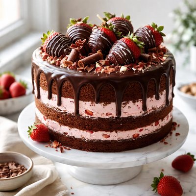 Image of Chocolate Covered Strawberry Cake