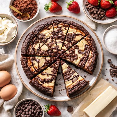 Image of Chocolate Cream Cheese Brownie Cake