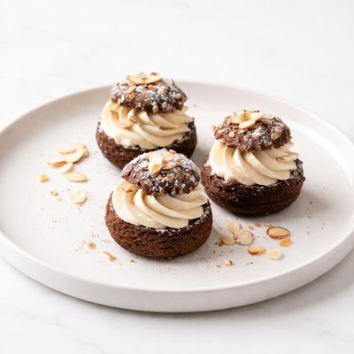 Image of Chocolate Cream Puffs with Almond Cream