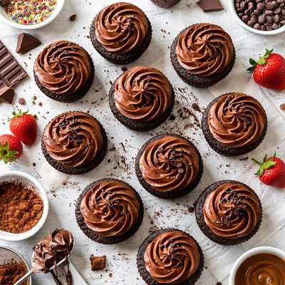 Image of Chocolate Cupcakes with Chocolate Frosting