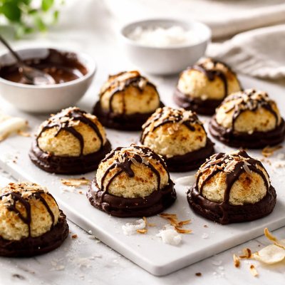 Image of Chocolate Dipped Coconut Macaroons