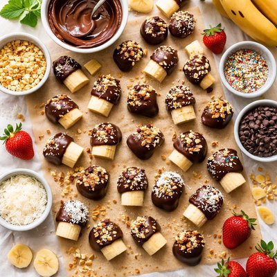 Image of Chocolate Dipped Frozen Banana Bites