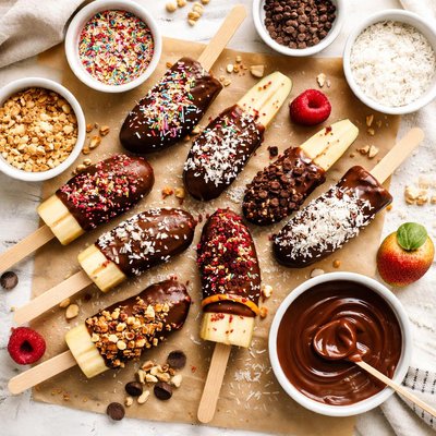 Image of Chocolate Dipped Frozen Bananas