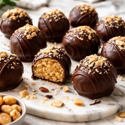 Image of Chocolate Dipped Krispies Peanut Butter Balls
