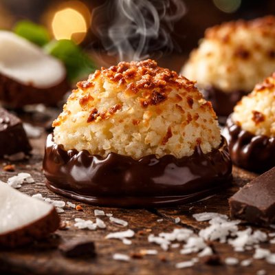Image of Chocolate Dipped Macaroons
