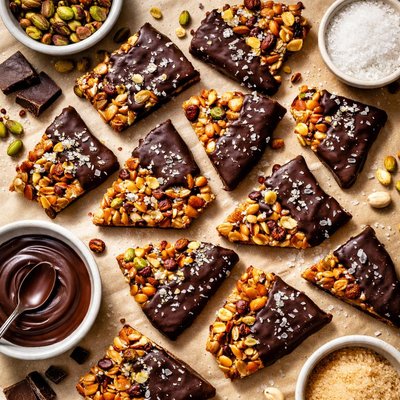 Image of Chocolate Dipped Nut Brittle with Sea Salt