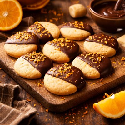 Image of Chocolate Dipped Orange Cookies
