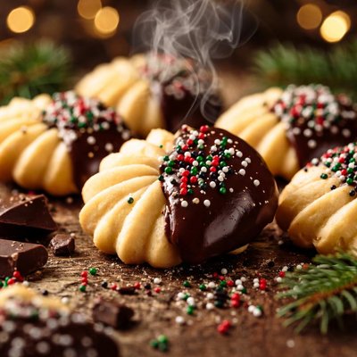 Image of Chocolate Dipped Spritz Cookies