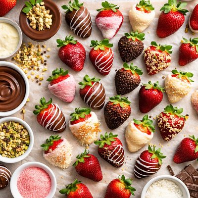 Image of Chocolate Dipped Strawberries 4 Ways