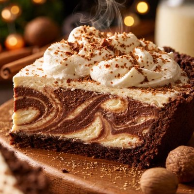 Image of Chocolate Eggnog Swirl Pie