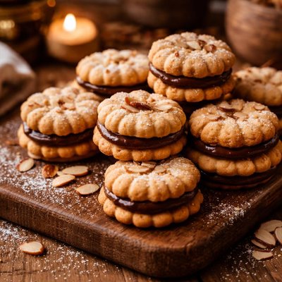 Image of Chocolate Filled Almond Spritz Cookies