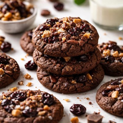 Image of Chocolate Fudge Cookies with Toffee Dried Cherries