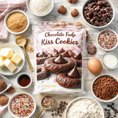 Image of Chocolate Fudge Kiss Cookies Cookie Mix