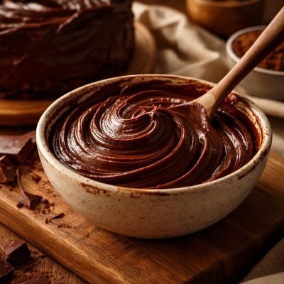 Image of Chocolate Ganache Frosting for Chocolate Velvet Cake