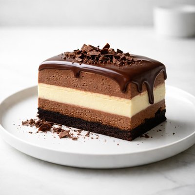 Image of Chocolate Glazed Triple Layer Cheesecake