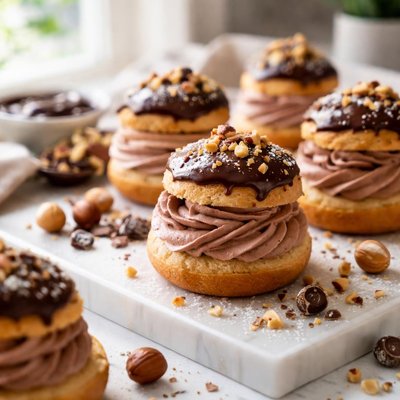 Image of Chocolate Hazelnut Cream Puffs