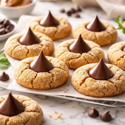 Image of Chocolate Kiss Peanut Butter Cookies