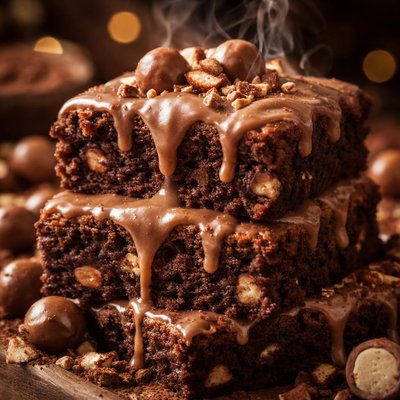 Image of Chocolate Malt Brownies Malted Milk Glaze