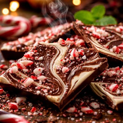 Image of Chocolate Marble Candy Cane Bark