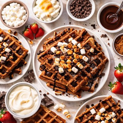 Image of Chocolate Marshmallow Sour Cream Waffles