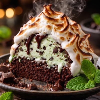 Image of Chocolate Mint Baked Alaska