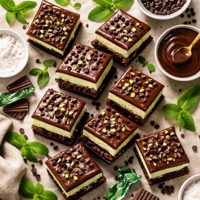 Image of Chocolate Mint Brownie Dessert